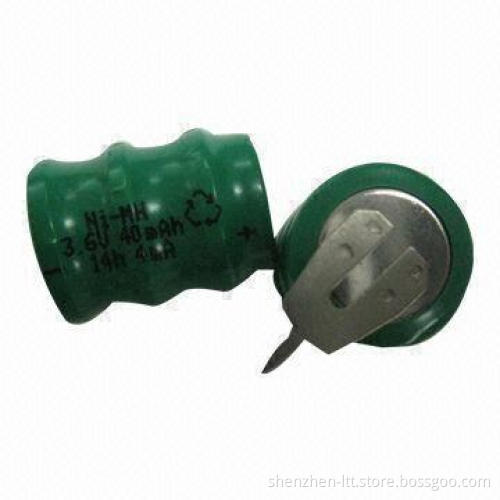 NiMH Button Cells, 40mAh, 3.6V Battery Pack, NiMH Button Cell Battery